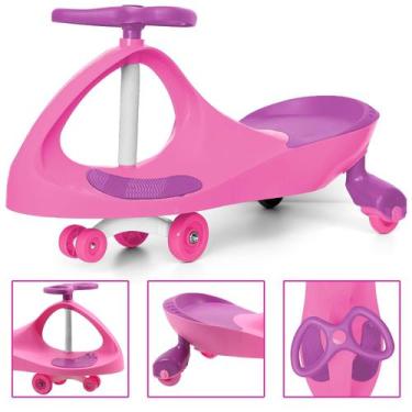 Imagem de Rolimã Carrinho Infantil Volante Gira 360 Cor Rosa E Roxo Brinquedo 14