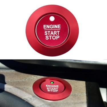 Imagem de LECART Adesivo de capa de botão de partida vermelho para Ford Explorer Accessories ST XLT Limited Platinum 2024 2023 2022 2021 2020 Acabamento de decoração de ignição sem chave interior automotivo