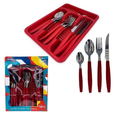 Imagem de Conjunto de Talheres Jogo de Faqueiro Inox 25 Peças