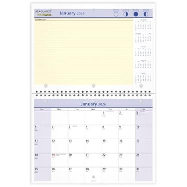 Imagem de AT-A-GLANCE Calendário de parede e mesa 2026, mensal, 28 cm x 20 cm, pequeno, blocos diários de 3 cm x 3 cm, notas rápidas (PM502826)