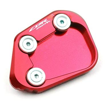 Imagem de Acc-Creativity Suporte de pé de motocicleta com ampliador lateral para placa de extensão compatível com Honda CBR250RR 2017-2019 (vermelho)