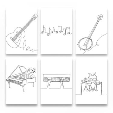 Imagem de Genérico, Quadros Musica Minimalista Piano Violão Bateria Notas