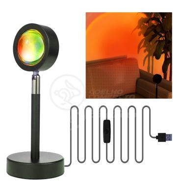 Imagem de Mini Ring Light Sunset Projetor Lâmpada Usb Vermelho