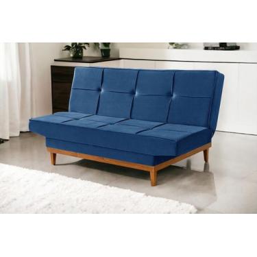 Imagem de Sofá Cama Reclinável Funcional Para Sala E Quarto - LCN Móveis, Azul