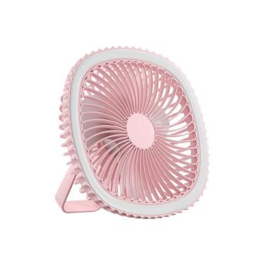 Imagem de Mini Ventilador  Mesa Luz Ring Light Usb Portátil Cor:Rosa