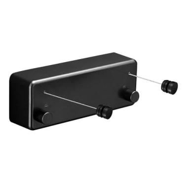Imagem de Varal Retrátil Parede Automático 2 Cordas Apartamento Cor Preto/Branco/Dourado (Preto)