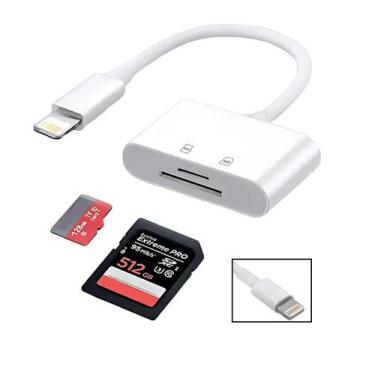 Imagem de leitor e adaptador para cartão de memória sd e tf micro conector Light