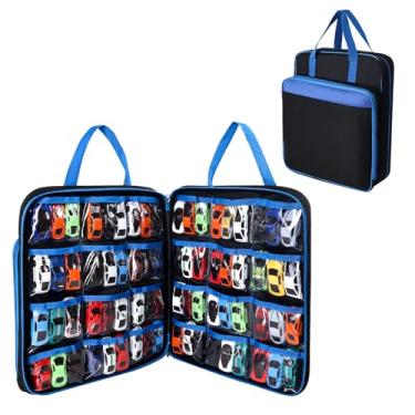 Imagem de Estojo de transporte de carros de brinquedo compatível com Hot Wheels de até 99 peças, bolsa organizadora portátil de armazenamento de brinquedos para carros de brinquedo em escala 1/64, carros com