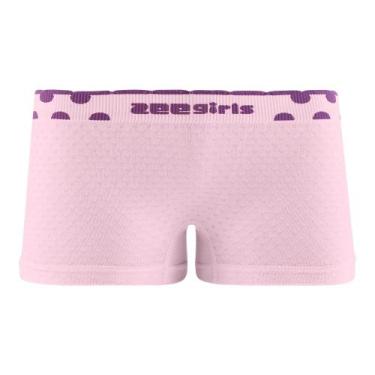 Imagem de Calcinha Boxer Jacquard Infantil Cós de Bolinha sem Costura Rose Balé 