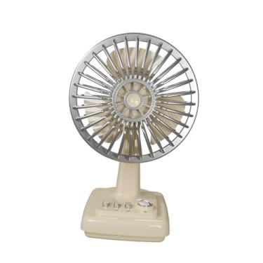 Imagem de IEUDNS Mini ventilador de mesa pessoal com design, 3 velocidades, elétrico, leve, portátil, para cozinha, acampamento, estudo, carro, presente, Branco
