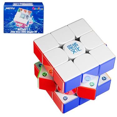 Imagem de Cubershop Moyu WeiLong V11 WRM 20M Ball core MagLev UV Stickerless Magnetic 3x3 Speed Cube, Latest Arrival Luxury Adjustable Tension 3 by 3 100 Magnets Pro Ultra Smooth Deluxe Magic Cloth Cube