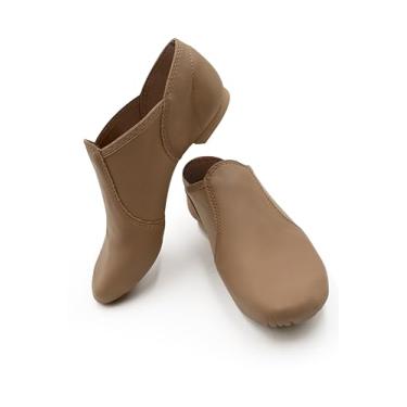 Imagem de Capezio Tênis feminino E Series Jazz sem cadarço, Caramel, 7 Wide