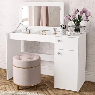 Imagem de Penteadeira Iracema com Tampo Porta Objetos com Espelho 1 Gaveta 1 Por