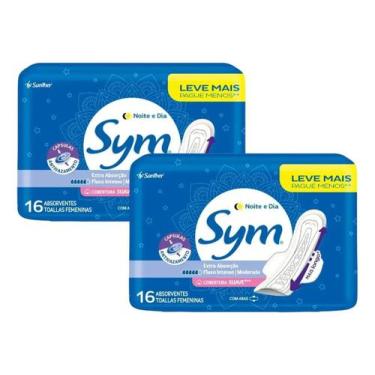 Imagem de Absorvente Sym Dia E Noite Fluxo Intenso Abas 2pct 32unid