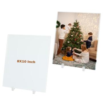 Imagem de WANZELONYO 2 peças em branco de vidro de sublimação, 20 x 25 cm para folhas de cristal faça você mesmo, placa de 4 mm/0,15 polegadas de espessura