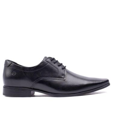 Imagem de Sapato Masculino Pegada Social Couro Bico Quadrado Preto, Preto, 41