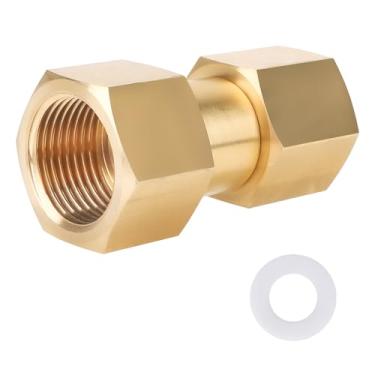 Imagem de lasuroa Adaptador Tanque de Gás Latão CGA-320 para CGA-580, Adaptador Tanque CO2 Argônio Conversor Regulador Gás Soldagem para Soldadores Miller e Medidores de Vazão