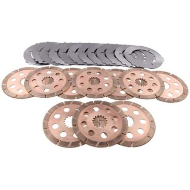 Imagem de LSSOCH Kit de placas de contador de fricção de freio 450/10218 450/10219 45010218 45010219 compatível com retroescavadeira JCB 1400B 1550B 1600B 1700B 214 215 216 217 3C 3CC. X 3D