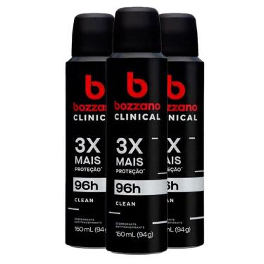 Imagem de Kit Desodorante Aerosol Bozzano Clinical Clean 150ml - 3 unindades