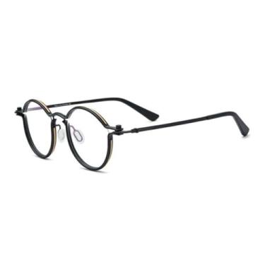 Imagem de Armação de óculos de titânio, armação redonda, masculina, feminina, metal steampunk (1)