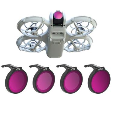 Imagem de Conjunto de filtros de lente Neo para DJI NEO filtro de lente de densidade neutra de vidro óptico HD multi revestido - pacote com 4 (ND8, ND16, ND32, ND64)