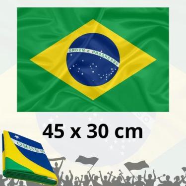 Imagem de Bandeira do Brasil 45x30cm Oficial para Eventos Paulista Tamanho ideal
