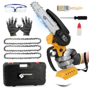 Imagem de Realtopdo Motosserra De 6 Polegadas Para Dewalt, Bateria De 20 V - Mini Motosserra Elétrica Sem Fio, Portátil, Compacta, Móvel, Pequena, Para Poda E Aparar (Sem Bateria)