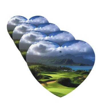 Imagem de 4 peças aromatizadores de ar de carro pendurados cartões perfumados para SUV Scenic Hawaii Golf Tropical Car Aromaterapia Tablets Auto Interior Espelho Pingente para Quarto Armário de Sapatos