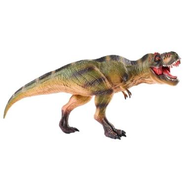 Imagem de Dynwave Figura de dinossauro animais pré-históricos modelo mandíbula móvel vida selvagem animal da selva tiranossauro estatueta de ação para coleções