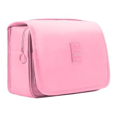 Imagem de Necéssaire Dobrável com Gancho Organizador Para Viagem Unissex Impermeável com Divisórias Ideal para Higiene Pessoal, Cosméticos, Maquiagem e Banheiro
