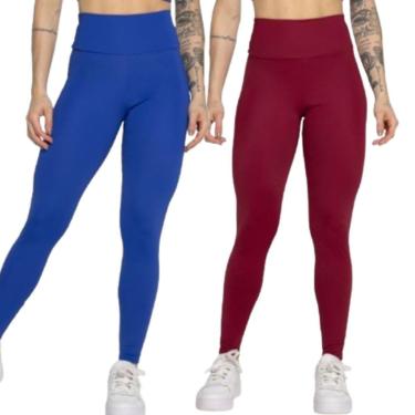 Imagem de KIT 2 Calça Legging Smart Serra e Mar Cós Alto Roupa Para Treino Academia Moda Fitness-Feminino