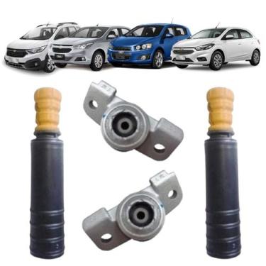 Imagem de Kit Coxim Batente Amt Traseiro Onix Sonic Cobalt Spin Prisma - Solupe 