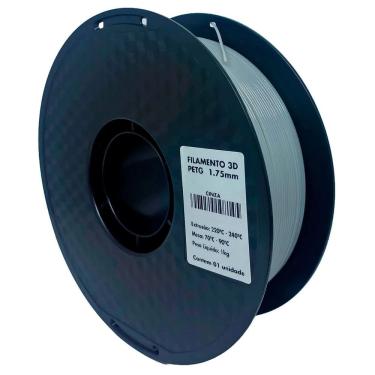 Imagem de Filamento 3D - PETG Cinza - Rolo 1KG (1.75mm)