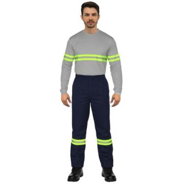 Imagem de Calça de Brim com Elástico Faixa Refletiva - DEMORGAN, Marinho, G