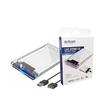 Imagem de Case Transparente USB 3.0 para HD ou SSD 2,5" SATA – Alta Velocidade, Proteção e Design Compacto para Notebook e PC