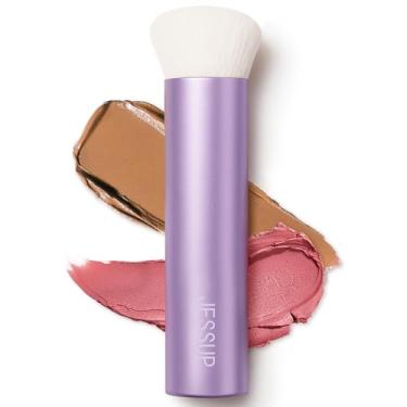 Imagem de Jessup Pincel de base para maquiagem líquida, pincel de maquiagem Kabuki facial para contorno em pó blush e bronzeador, fibra ultramacia, perfeita para misturar líquidos AS003