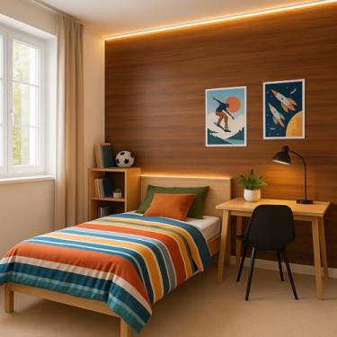 Imagem de Papel de Parede Adesivo Madeira Nogueira 1,2 x 3 Metros com PVC Autocolante Cola Hidrossol Fosco Sem Odor Limpeza Fácil