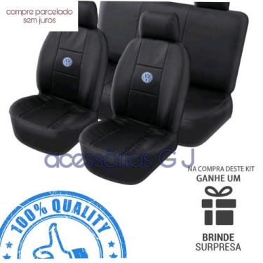Imagem de capa para banco completo em couro preto para p Gol 96/97/98 - acc gj