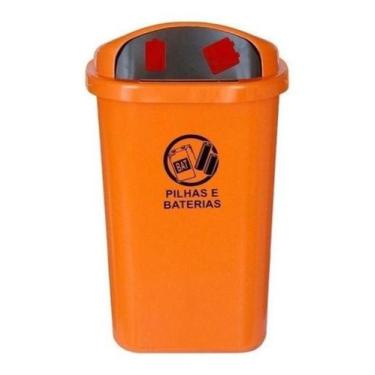 Imagem de Lixeira Plastica Para Descarte De Pilhas E Baterias 50Litros - JSN