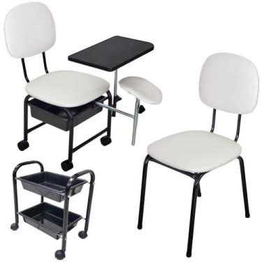 Imagem de Kit Cirandinha Manicure +Carrinho + Cadeira Cliente - Branco - For-Ty