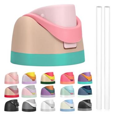 Imagem de A tampa de substituição contém canudos para garrafa de água Owala Freesip, compatível com tampa e tampa Owala, acessórios premium para garrafas de 473 ml, 680 g, 946 ml, 1134 g, à prova de vazamento