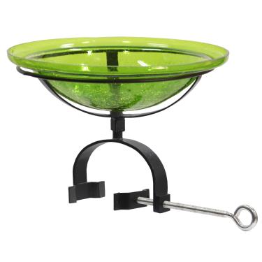 Imagem de Suporte para birdbath Crackle verde samambaia de 30,5 cm