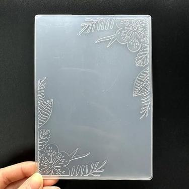 Imagem de Modelo de pasta em relevo de plástico 3D textura de folha de flor diagonal tamanho A6 para fazer cartões, faça você mesmo, scrapbooking, papel, artesanato, artesanato, scrapbook, artes, decoração