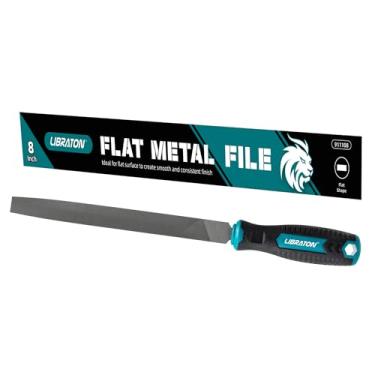 Imagem de LIBRATON Lima Plana De Metal De 8 Polegadas, Ferramenta De Lima De Metal, Lima De Aço De Alto Carbono Com Cabo Ergonômico, Lima Manual Para Metal, Metalurgia, Madeira, Plástico, Lima Plana Para Ref