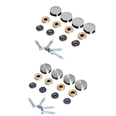 Imagem de Parafuso espelhado, parafuso de apoio, pregos de cobertura decorativa de cobre puro, parafusos isolantes sólidos, pregos de tampa para fixadores de parafusos publicitários, banheiro, espelho, prata