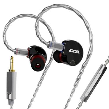 Imagem de CCA Fones de ouvido intra-auriculares Phoenix, driver dinâmico de ímã duplo IEM com som nítido de alta fidelidade e graves profundos, fones de ouvido profissionais de metal completo para músicos