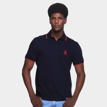 Imagem de Camisa Polo Tommy Hilfiger Holiday Crest Masculina, Marinho, G