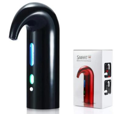 Imagem de Aerador Vinho Eletrico Dispenser Decantador Automatico Bomba Inox Preta Garrafa Inteligente Premium