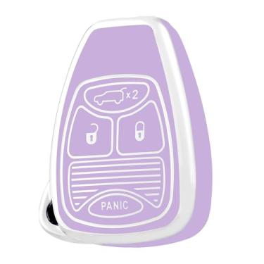 Imagem de OFF WE GO Capa Protetora Para Chaveiro Jeep, De Tpu Macio Carro Compatível Com Wrangler Compass, Dodge Ram, Durango, Calibre, Dakota Nitro, Chrysler Smart Accessories (Prata E Roxo)