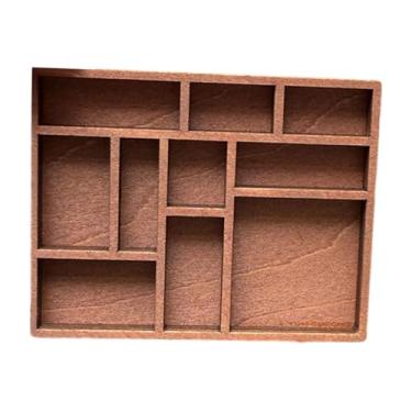 Imagem de menolana Prateleira para bugigangas em miniatura, organizador de vitrine de madeira, decoração para casa com vários compartimentos, mini porta-joias, Style a